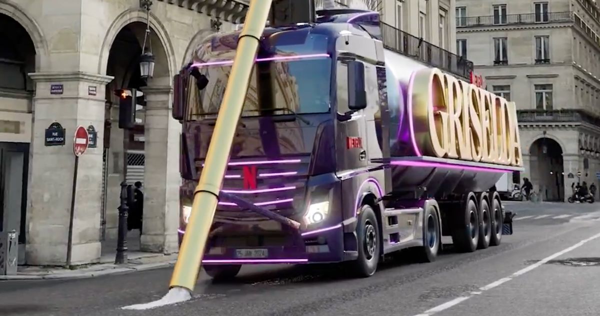 Promotion de Netflix à Paris : le camion de “Griselda” sniffe des lignes