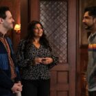 Eric, Bella, and Jay (Utkarsh Ambudkar) in Woodstone Manor in season 3 of Ghosts 