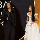 Honoree Jay-Z accepts the Dr. Dre Global Impact Award with Blue Ivy Carter onstage during the 66th GRAMMY Awards at Crypto.com Arena on February 04, 2024 in Los Angeles, California.