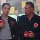 Miranda Rae Mayo as Stella Kidd and Taylor Kinney as Kelly Severide in 