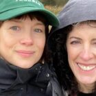 Caitriona Balfe and Maril Davis behind the scenes of 