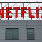 Netflix logo above office