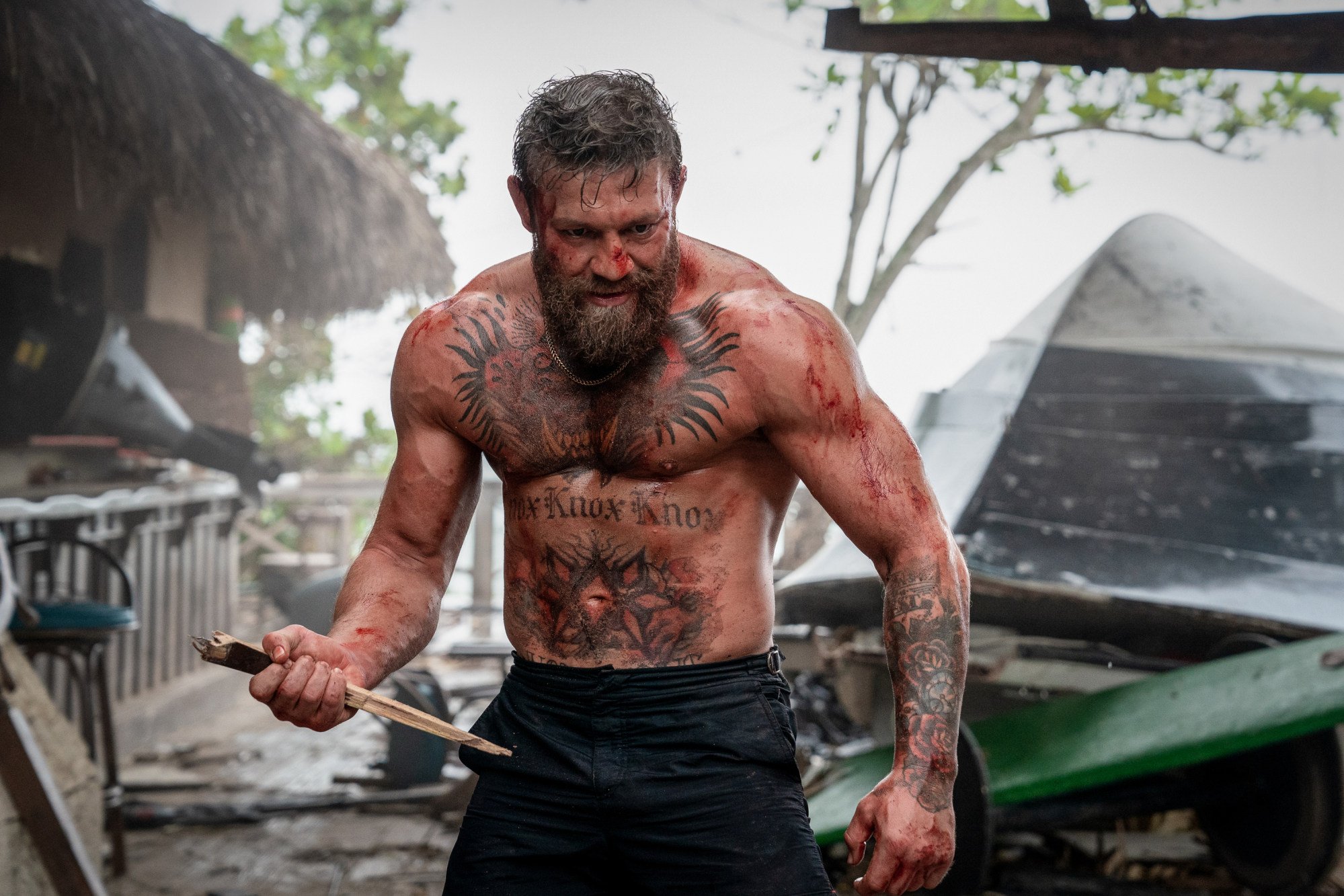 Conor McGregor in a still from Road House. Photo: Laura Radford/Prime Video.