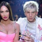 LOS ANGELES, CALIFORNIA - MAY 27: (EDITORIAL USE ONLY) (L-R) Megan Fox and Machine Gun Kelly attend the 2021 iHeartRadio Music Awards at The Dolby Theatre in Los Angeles, California, which was broadcast live on FOX on May 27, 2021. (Photo by Kevin Mazur/Getty Images for iHeartMedia)