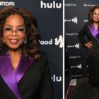 Oprah Winfrey Pops in Purple Lapel Blazer Dress at GLAAD Media Awards
