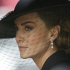 Kate Middleton, Princess of Wales, is driven down The Mall after the funeral for HM Queen Elizabeth II's funeral