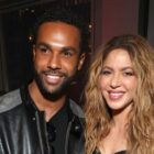 Lucien Laviscount posing with Shakira for a picture in New York