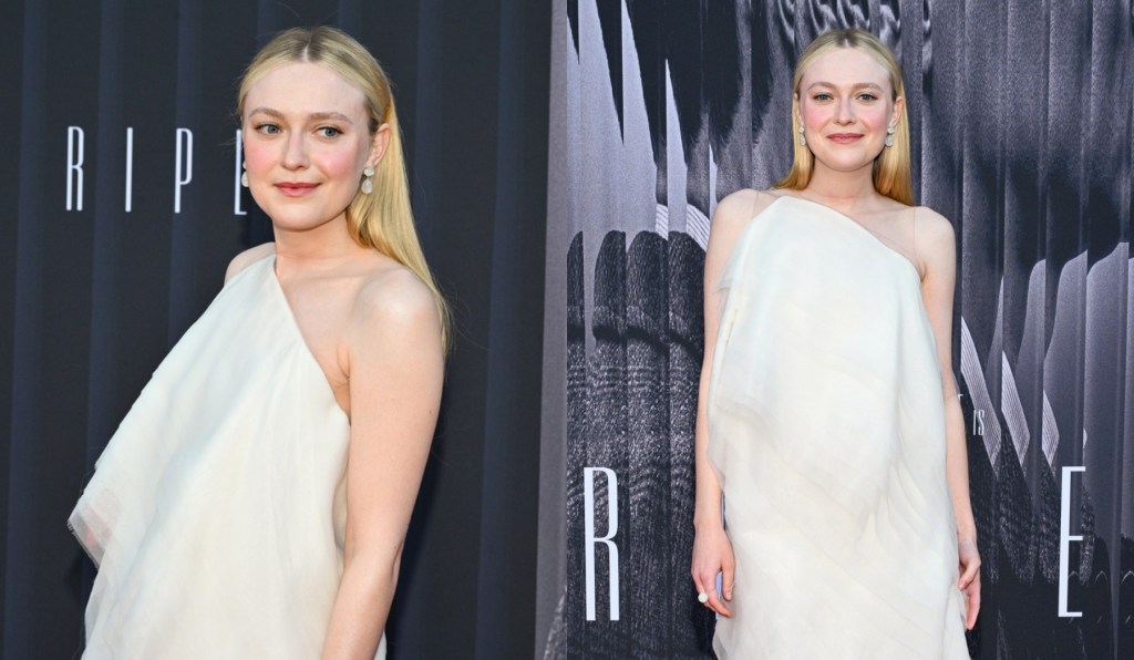 Dakota Fanning sublime en total look blanc pour la première de “Ripley” sur Netflix