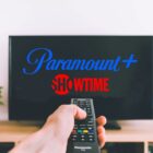 A blank TV with a Paramount Plus and Showtime logos