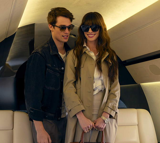Nicholas Galitzine and Anne Hathaway in a scene from The Idea of You