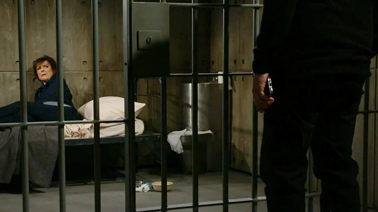 Colleen Zenk as Jordan in Victor's prison in The Young and the Restless