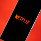 Netflix logo on smartphone stock photo (4)