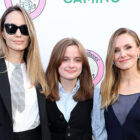 Angelina Jolie and daughter Vivienne with actress Kristen Bell