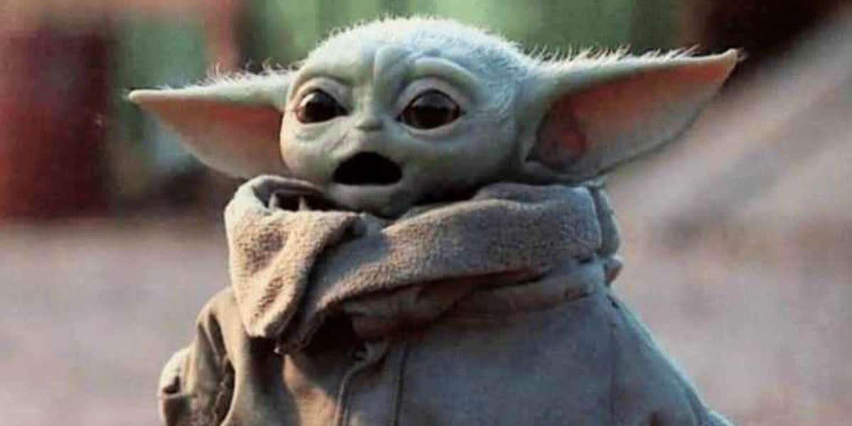 Grogu looking shocked in 'The Mandalorian' star wars