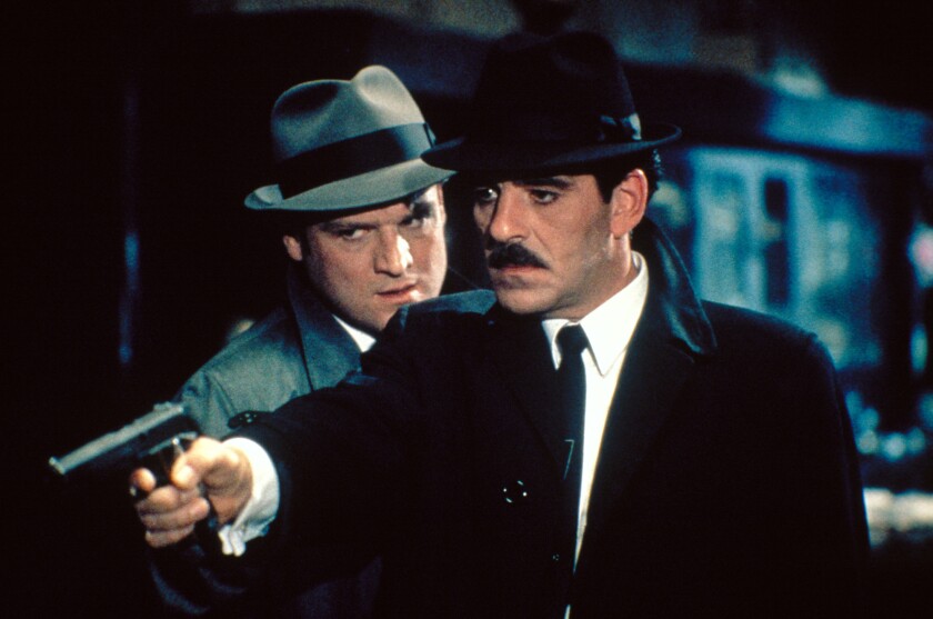 Bill Smitrovich (left) and Dennis Farina on "Crime Story."