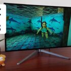 ktc G27P6 monitor with Tomb Raider gameplay on screen and Prime Day deals badge on left hand side