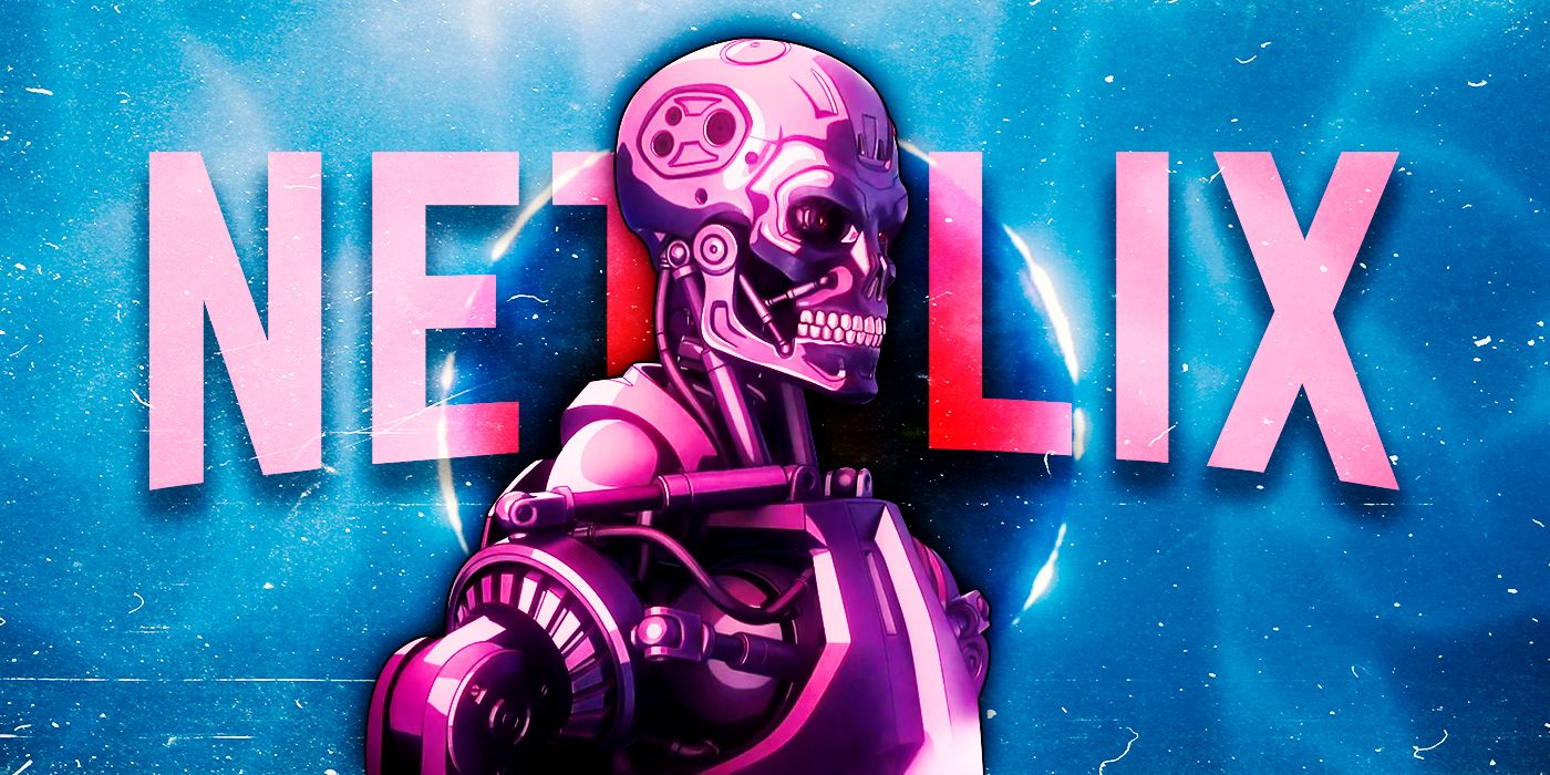 The Terminator Zero anime with the official Netflix logo in the background