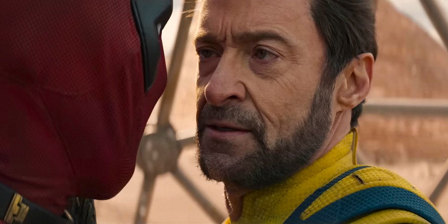 Wolverine (Hugh Jackman) facing Deadpool in Deadpool & Wolverine