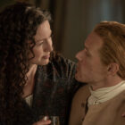 Caitriona Balfe as Claire, Sam Heughan as Jamie in 