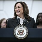 US Vice President Kamala Harris speaks during an event honoring National Collegiate Athletic Association (NCAA) championship teams from the 2023-2024 season, on the South Lawn of the White House in Washington, DC on July 22, 2024. Joe Biden on July 21, 2024 dropped out of the US presidential election and endorsed Vice President Kamala Harris as the Democratic Party's new nominee, in a stunning move that upends an already extraordinary 2024 race for the White House. Biden, 81, said he was acting in the "best interest of my party and the country" by bowing to weeks of pressure after a disastrous June debate against Donald Trump stoked worries about his age and mental fitness. (Photo by Brendan SMIALOWSKI / AFP) (Photo by BRENDAN SMIALOWSKI/AFP via Getty Images)