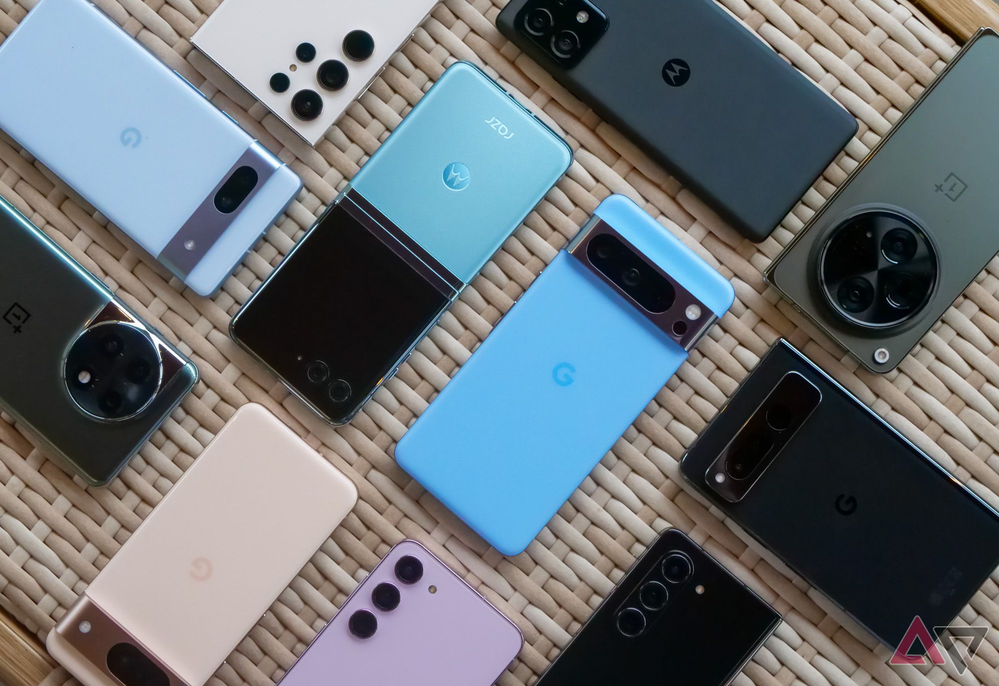 A pile of 2023 flagship Android devices