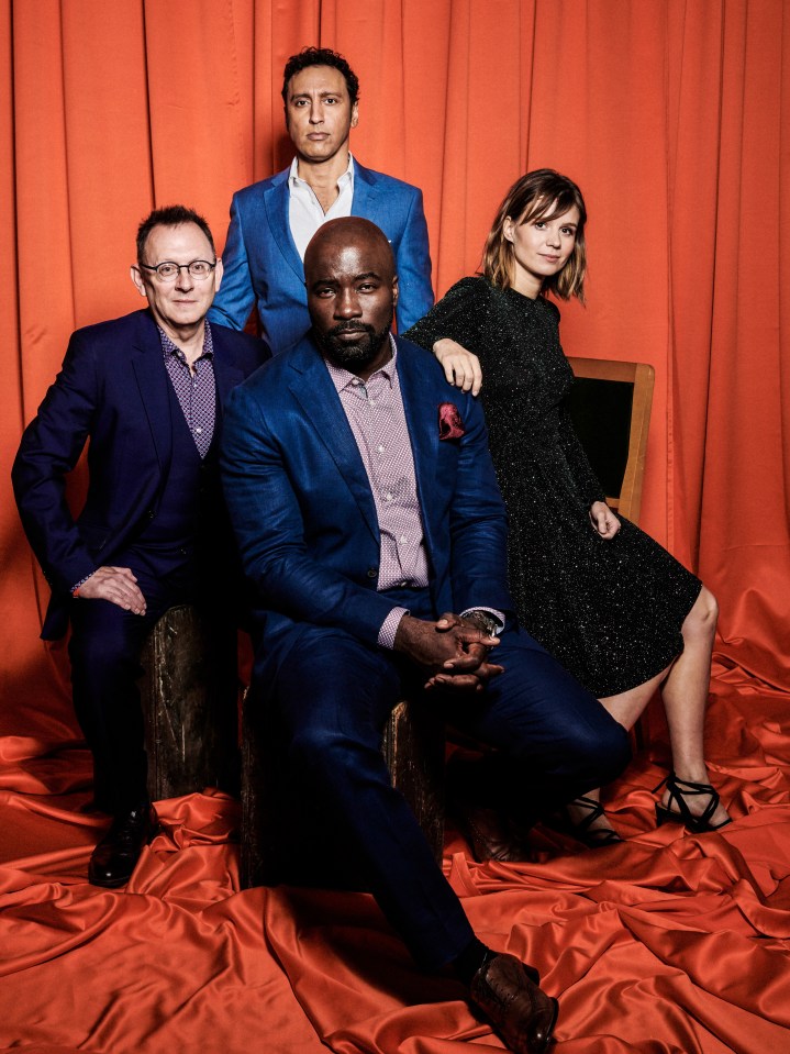 Some of the stars of Evil: Michael Emerson, Aasif Mandvi, Mike Colter, and Katja Herbers