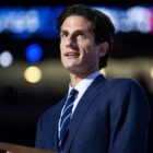 UNITED STATES - AUGUST 20: Jack Schlossberg, the grandson of John F. Kennedy speaks on the second night of the Democratic National Convention at the United Center in Chicago, Ill., on Tuesday, August 20, 2024. (Tom Williams/CQ-Roll Call, Inc via Getty Images)