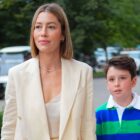 NEW YORK, NEW YORK - AUGUST 29: Jessica Biel and her son Silas Timberlake attend day 4 of the 2024 US Open Tennis Championships on August 29, 2024 in Flushing, Queens, New York.  (Photo by Gotham/GC Images)