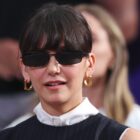 PARIS, FRANCE - AUGUST 04: Nina Dobrev attends the Fencing Men's Foil Team Medal matches on day nine of the Olympic Games Paris 2024 at Grand Palais on August 04, 2024 in Paris, France. (Photo by Ezra Shaw/Getty Images)