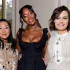 Stephanie Hsu, Aja Naomi King and Nava Mau at the Giambattista Valli Spring 2025 ready-to-wear show