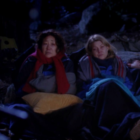Meredith and Cristina wait to be rescued.