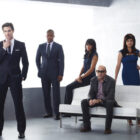 White Collar - Hilarie Burton, Matt Bomer, Sharif Atkins, Marsha Thomason, Willie Garson, Tiffani Thiessen and Tim Dekay
