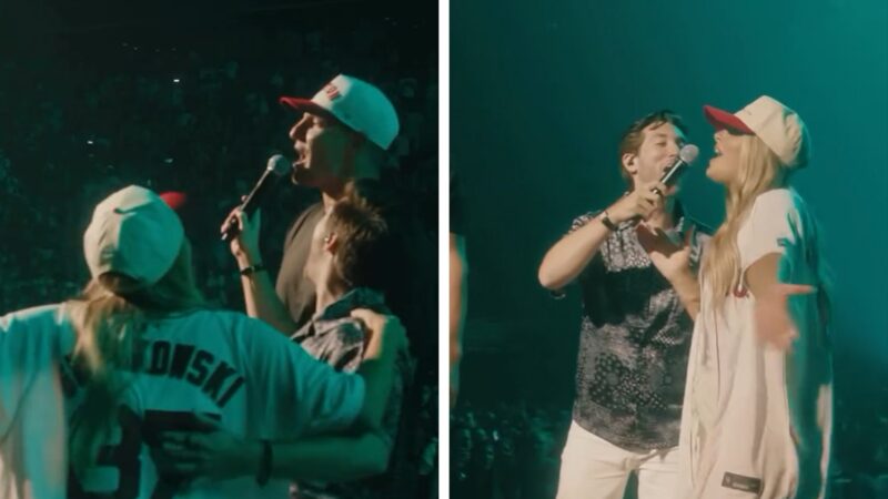 Rob Gronkowski et Camille Kostek chantent à un concert de Kygo à Boston