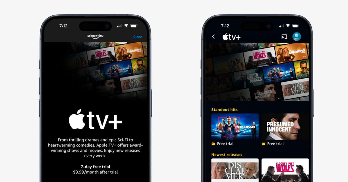 Abonnement Apple TV+ disponible via Amazon Prime Video