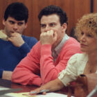 Erik Menendez and his brother Lyle are pictured with attorney Leslie Abramson on Aug. 12, 1991, in Beverly Hills.