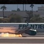 Video Shows Frontier Airlines Plane Catches Fire in Las Vegas