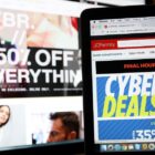 SAN ANSELMO, CA - NOVEMBER 27:   In this photo illustration, an ad seen on the JCPenney website for a Cyber Monday sale is displayed on laptop computers on November 27, 2017 in San Anselmo, California. Cyber Monday will likely be the biggest shopping day in U.S. e-commerce history with an expected $6.6 billion in sales. (Photo Illustration by Justin Sullivan/Getty Images)