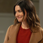 Amelia Shepherd smiles outside the hospital.