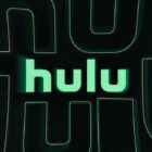 The word Hulu in green, bold font against a black background.