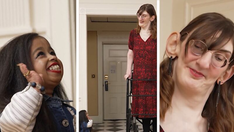 Rencontre inédite entre la plus petite et la plus grande femme du monde à Londres