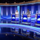 Ken Jennings and contestants on Jeopardy!