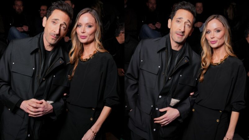 Georgina Chapman et Adrien Brody affichent leur style coordonné au défilé Louis Vuitton à Paris