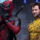 Deadpool holds his hands to his face as Wolverine stands next to him in Marvel's Deadpool and Wolverine film