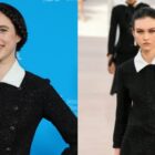 Margaret Qualley, Chanel, spring 2025 ready-to-wear collection, Blue Moon, photo call, Berlinale International Film Festival