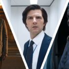 A collage image showing Seth Rogen in The Studio, Adam Scott in Severance season 2, and Brian Tyree Henry in Dope Thief