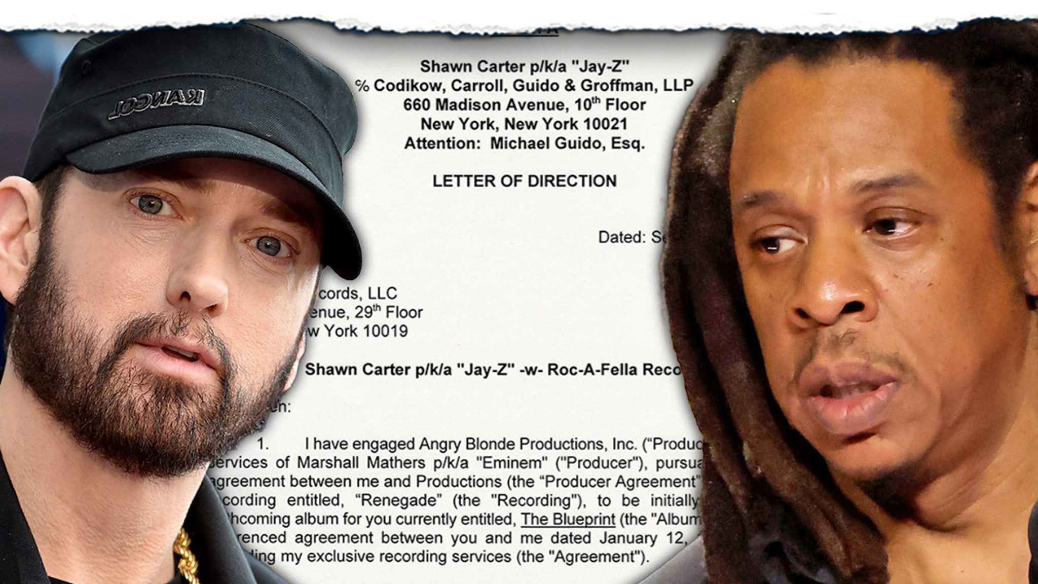 vente exceptionnelle du contrat de ‘Renegade’ entre Jay-Z et Eminem à 35 000 dollars
