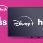 A TV with the Disney Plus and Hulu logos displayed next to the words 'don't miss'