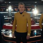 Spock, Pike and Una on the Enterprise's bridge in Star Trek: Strange New Worlds