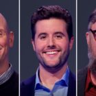 jeopardy players josh weikert, mike budzinski, and revell carr on 3/28/2025