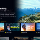 The Prime Video home screen with a Mountain Biking show highlighted